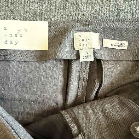 A New Day Tapered Dress Pants Gray Women Sz 8 Cargo Pockets High Rise NWT - Picture 14 of 16